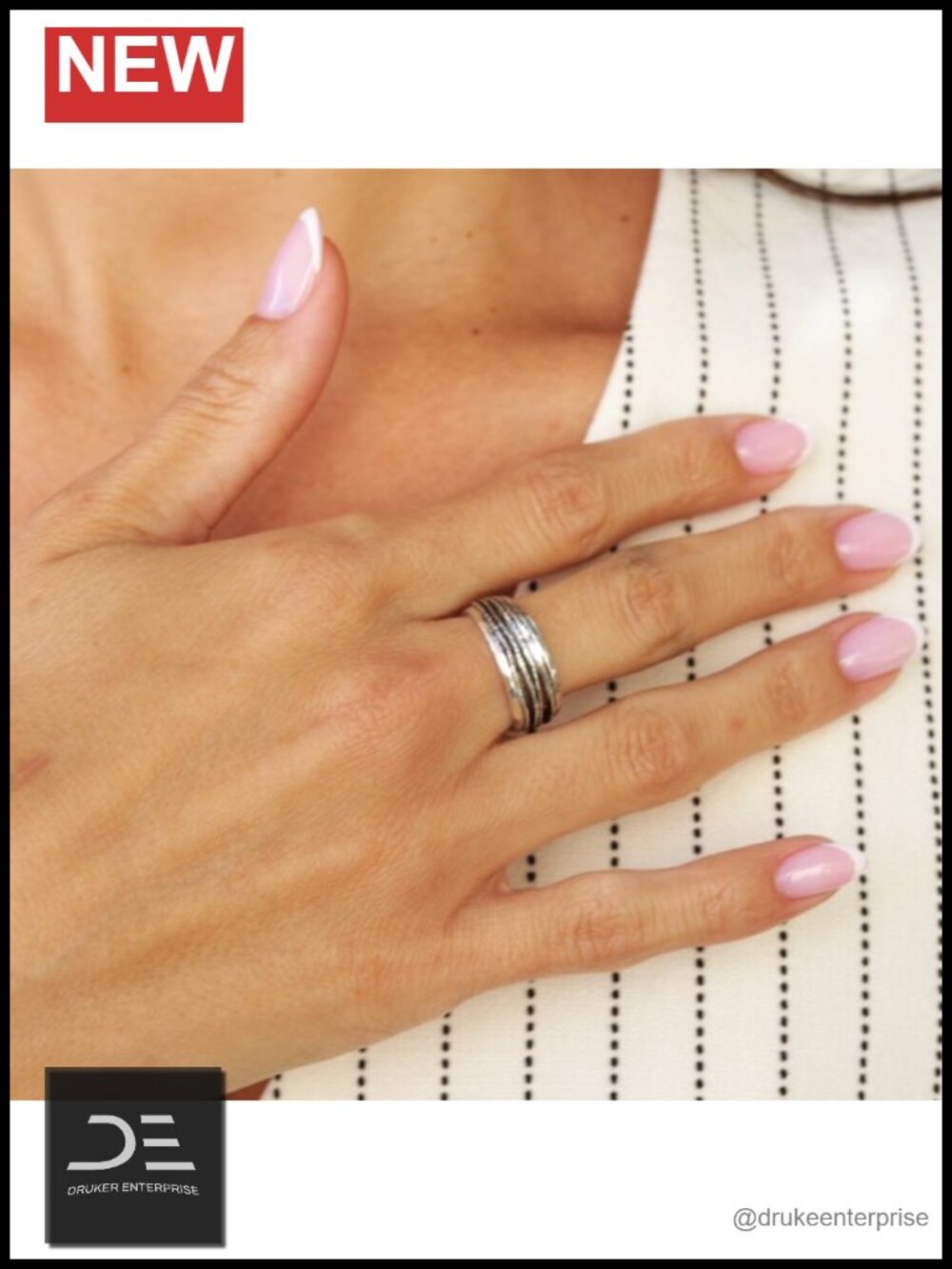 Textured Multi-Strand Sterling Silver Ring Stackable 925 - Picture 6 of 6